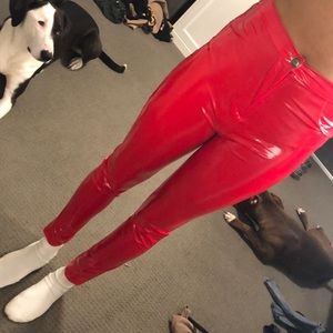 Latex red pants